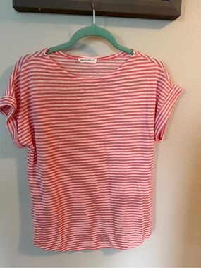 Wasabi + Mint Striped Pink & White Short Sleeve Tee